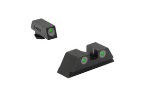 Meprolight Self Illuminated Tru-Dot Fixed Night Sights - Glock 10MM / .45ACP Pistols - Green / Green - 840103135274