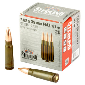 Sterling 7.62x39 - 123 Grain FMJ - Steel Cased - 20 Rounds - 8698779967284