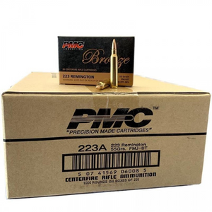 PMC Bronze Line 223 Rem - 55 Grain FMJ-BT - 2900 FPS - Case of 1000 Rounds
