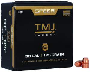 Speer TMJ Target Pistol Bullets 38 Caliber - .357 Diameter - 125 Grain TMJ-FN - 100 Count - 076683040152 Speer TMJ Target Pistol Bullets 38 Caliber - .357 Diameter - 125 Grain TMJ-FN - 100 Count - 076683040152