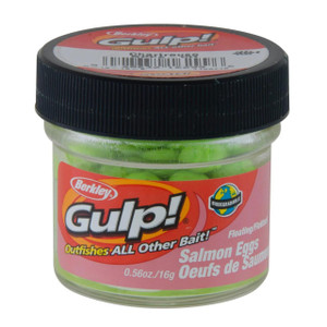 Berkley Gulp Floating Salmon Eggs - Chartreuse - .56oz Jar - 028632162996