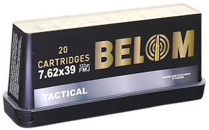 BELOM Tactical 7.62x39 - 123 Grain FMJ - 2350 FPS - 20 Rounds - 8606110608093
