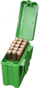 MTM Fliptop Ammo Box Round Belt Style - 300 Win Mag and 45-70 7mm Rem Mag - Green - 20 Round - 026057209104