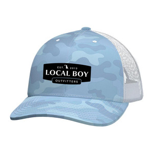 Local Boy Buck Patch Trucker Hat - Light Blue Camo - 840445385597
