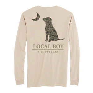 Local Boy Brush Camo Dog & Moon Tee - Long Sleeve - Latte -
