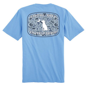Local Boy Distressed LCF Cobalt Patch Tee - Short Sleeve - Washed Denim -