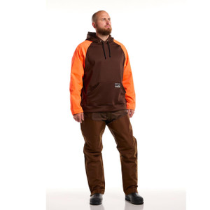 Dan's Briar Proof Pull-Over Briar Sleeve Hoodie - Brown / Orange - 400100000582