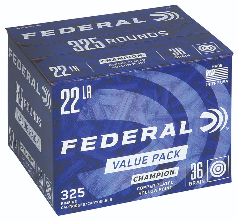 Federal Champion 22 LR - 36 Grain CPHP - 1260 FPS - 325 Rounds - 029465057985
