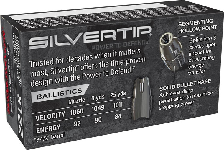 Winchester Silvertip 22 LR - 37 Grain HP - 1060 FPS - 50 Rounds - Dance ...