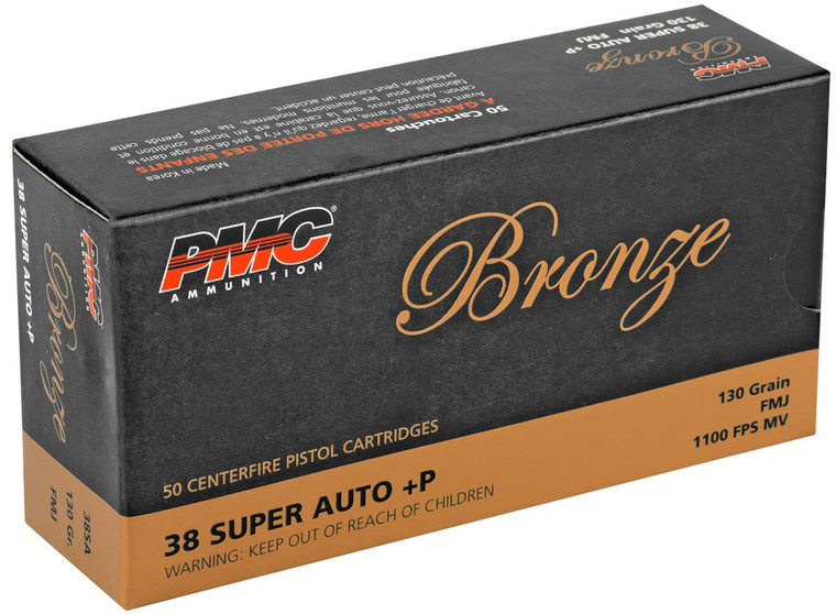 PMC Bronze 38 Super - 130 Grain FMJ - 1100 FPS - 50 Rounds - 741569070126