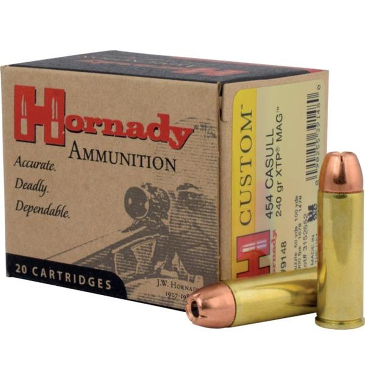 Hornady Custom 454 Casull - 240 Grain XTP - 1900 FPS - 20 Rounds - 090255391480