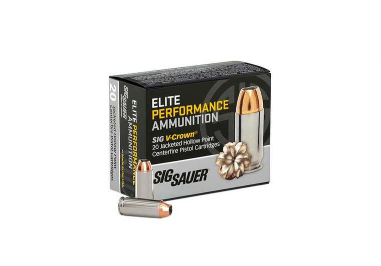 Sig Sauer Elite V-Crown 10mm - 200 Grain JHP - 1050 FPS - 20 Rounds - 798681644926