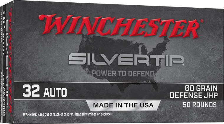 Winchester Silvertip 32 ACP - 60 Grain JHP - 970 FPS - 50 Rounds - 020892231566