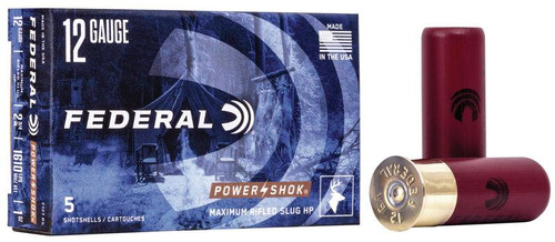 Federal Premium Vital-Shok TruBall Lead Rifled Slug 12 Gauge Ammo 5 Round  Box