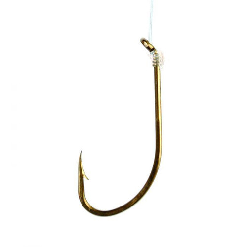 Bear Paw Long Shank Single Snell Hook - Bronze