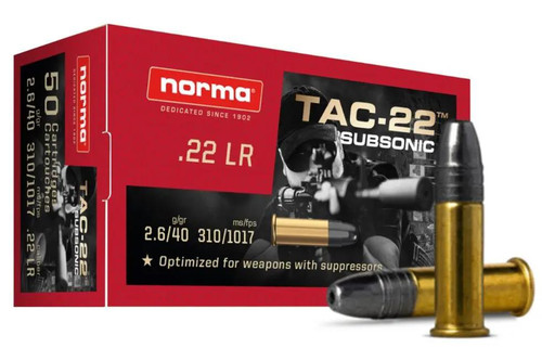 40 Grain Subsonic LHP - 1033 FPS - 50 Rounds - 2425080 Ammo