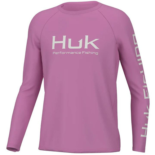 Huk Youth Pursuit Solid Shirt - Long Sleeve - Ultra Pink - Dance's