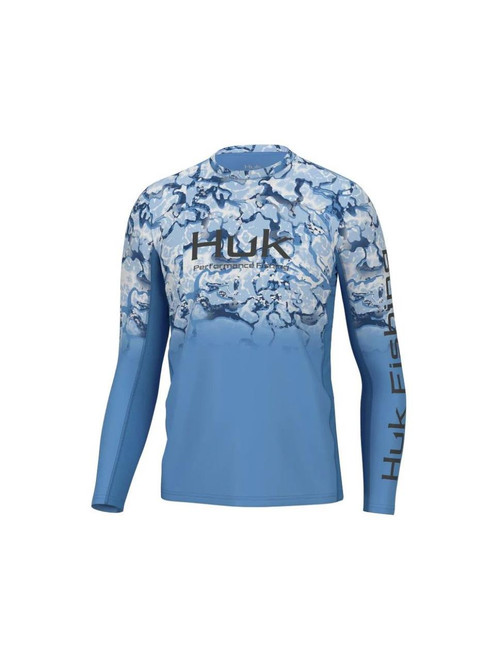 Huk Men's Icon x Inside Reef Fade Shirt - Long Sleeve - Azure Blue