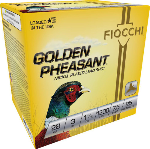 https://cdn11.bigcommerce.com/s-0xmhwue6/products/26560/images/65900/Fiocchi-Golden-Pheasant-28-Gauge-3-7-5-1-1-16oz-Payload-1200-FPS-25-Rounds-762344710617_image1__85797.1683828264.500.750.jpg?c=2