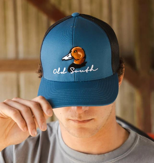 Old South Redhead Duck Head Trucker Hat - Ocean Blue / Charcoal