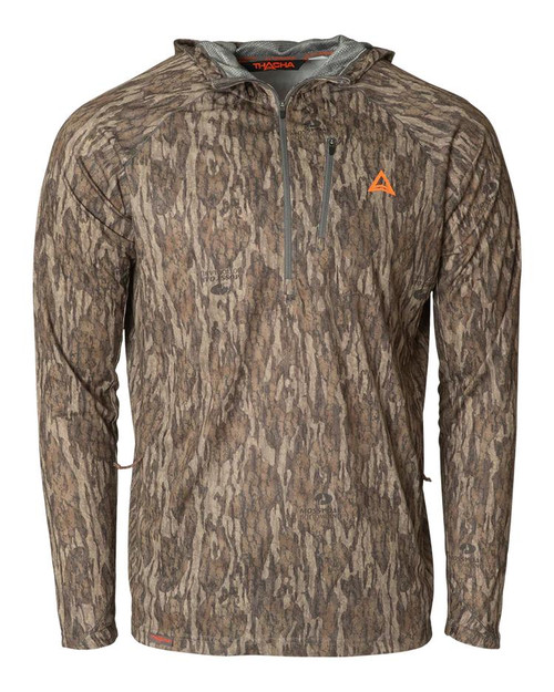 Mossy Oak Camouflage Leafy Jacket - 1/2 Zip - With Hood - Lightweight