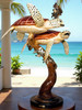 Sea Turtles Swimming with Fish - Special Patina, 50"