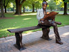 Man Reading a Newspaper - with Bronze Bench - 50"H