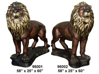 Pair of Roaring Lions - Left and Right - 60" Design