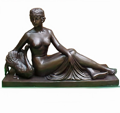Art Deco Tabletop Sculpture, "Woman with Swan" - SALE!