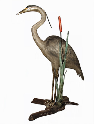 Heron Perched on a Branch  - Special Patina