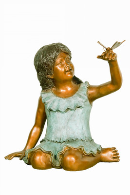 young girl with butterfly