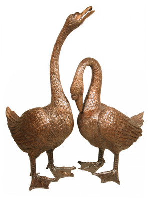 Pondside Conversation - Pair of Geese