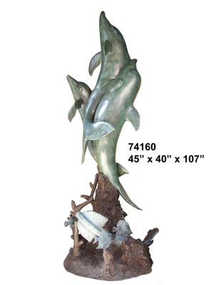 Large Dolphin Family Fountain