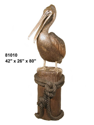 Pelican Resting on a Dock Piling