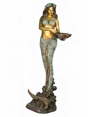 Mermaid Holding a Large Shell