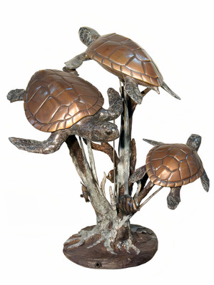 3 Sea Turtles Swimming - 47" Design