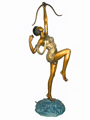 Female Archer Fountain - Special Patina, Style NA