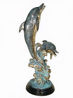 Frolicking in the Sea - Dolphin Fountain - 74"