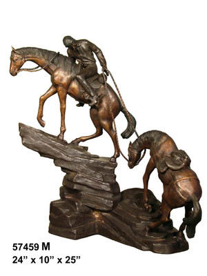 Remington design, "Mountain Trail" - with Marble Base