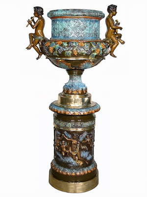 Large Urn with Cherub Handles - Special Patina, Style NA