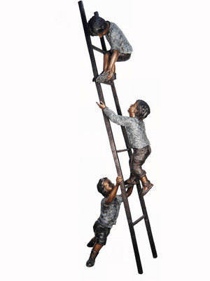 3 Kids Climbing a Ladder