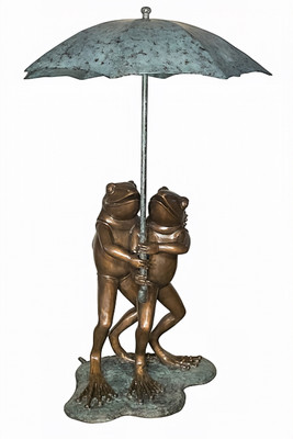 Two Frogs Under an Umbrella - Spillover Fountain