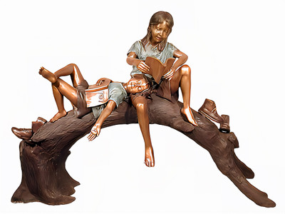 Reading and Relaxing - SALE! , bronze children, kids