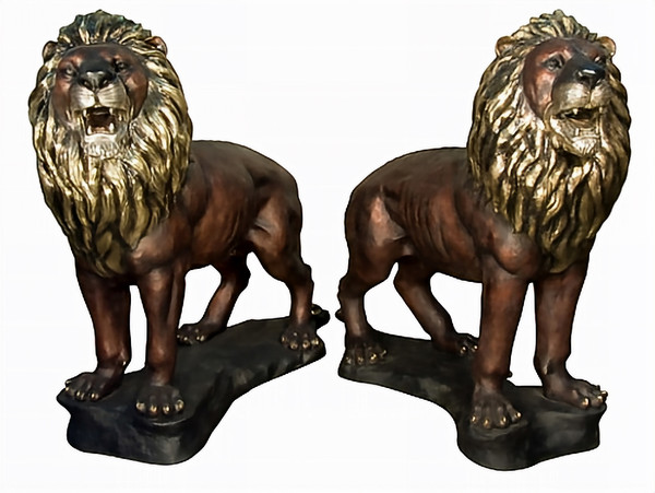 Pair of Roaring Lions - Left and Right - 60" Design