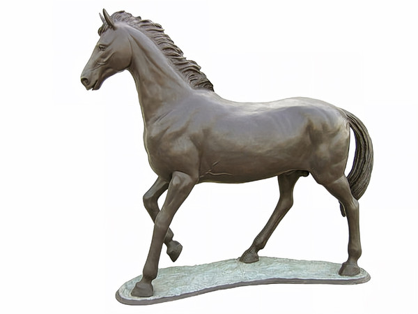 Life-size Bronze Walking Horse - 86"H