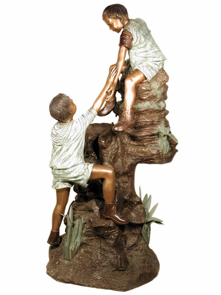 Kids Climbing a Rock fountain