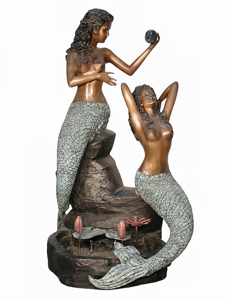 Pair of Mermaids Fountain, 55" Design