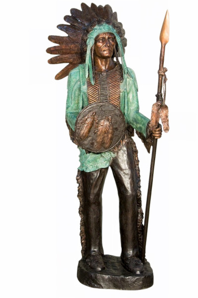 Native American with Traditional Headdress - 74"