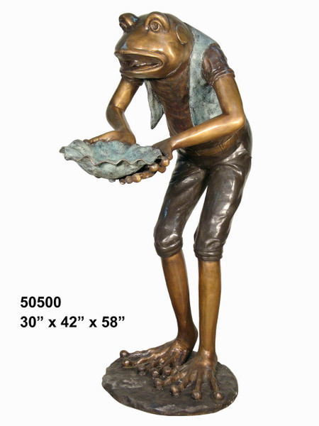 Frog Holding a Lotus Leaf