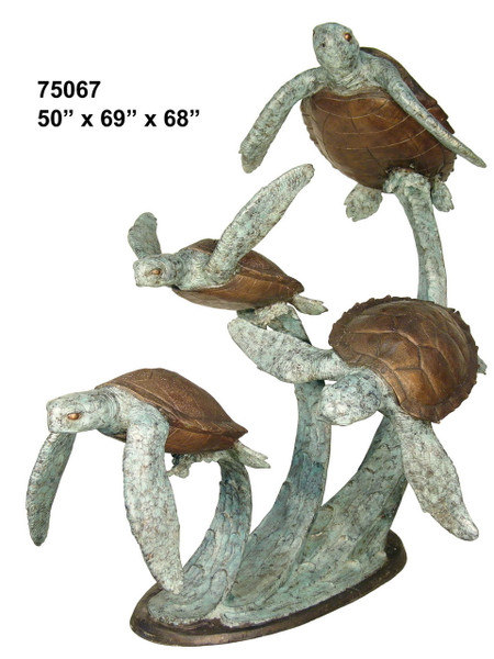 Four Sea Turtles Swimming